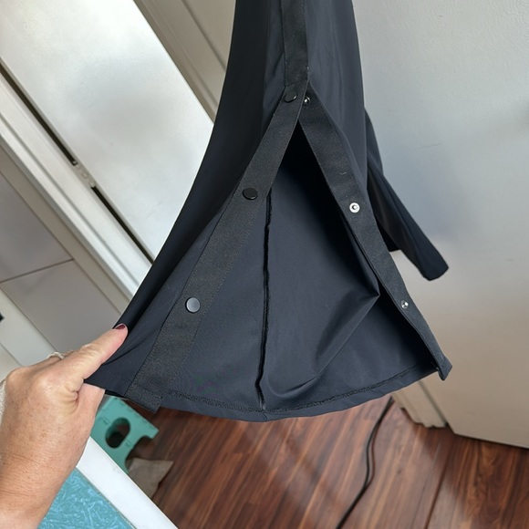 Black track pants with black tuxedo stripe down each leg. - Picture 2 of 4